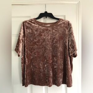 Crushed velvet cropped top